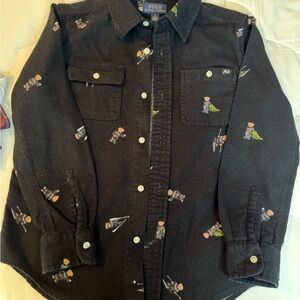 Polo by Ralph Lauren Black Casual Shirt with Bear Print